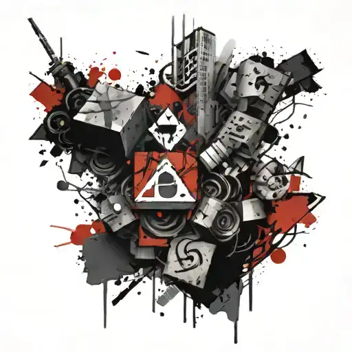 The tattoo consists of three squares placed horizontally. One of the squares is filled in, symbolizing disappointment. tattoo design idea