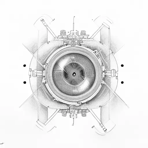 A microscope with musical notes magnified on the lens tattoo design idea