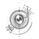 A microscope with musical notes magnified on the lens tattoo design idea