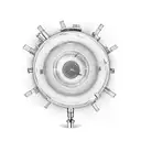 A microscope with musical notes magnified on the lens tattoo design idea