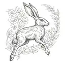 jumping hare tattoo design idea