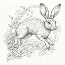 jumping hare tattoo design idea