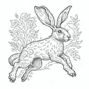 jumping hare tattoo design idea