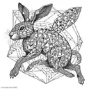 jumping hare tattoo design idea
