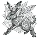 jumping hare tattoo design idea