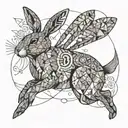 jumping hare tattoo design idea