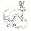 jumping hare tattoo design idea