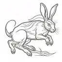 jumping hare tattoo design idea