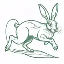 jumping hare tattoo design idea