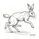 jumping hare tattoo design idea