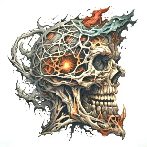 something that shows chaos and destruction. also gives an idea of the person who has the tattoo of being a psychopath tattoo design idea