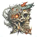 something that shows chaos and destruction. also gives an idea of the person who has the tattoo of being a psychopath tattoo design idea