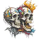 something that shows chaos and destruction. also gives an idea of the person who has the tattoo of being a psychopath tattoo design idea