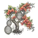 tree and dna double helix tattoo design idea