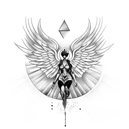 fallen angel tattoo design idea