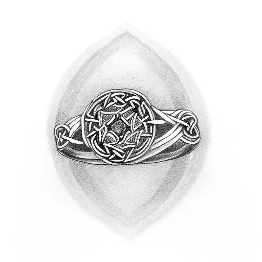 wedding ring with celtic knits tattoo design idea