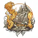 The light burning on the lofty mountainside. tattoo design idea