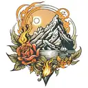 The light burning on the lofty mountainside. tattoo design idea