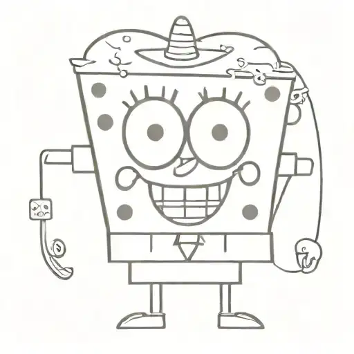 SpongeBob Squarepants dressed in various tattoo design idea