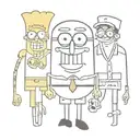 SpongeBob Squarepants dressed in various tattoo design idea