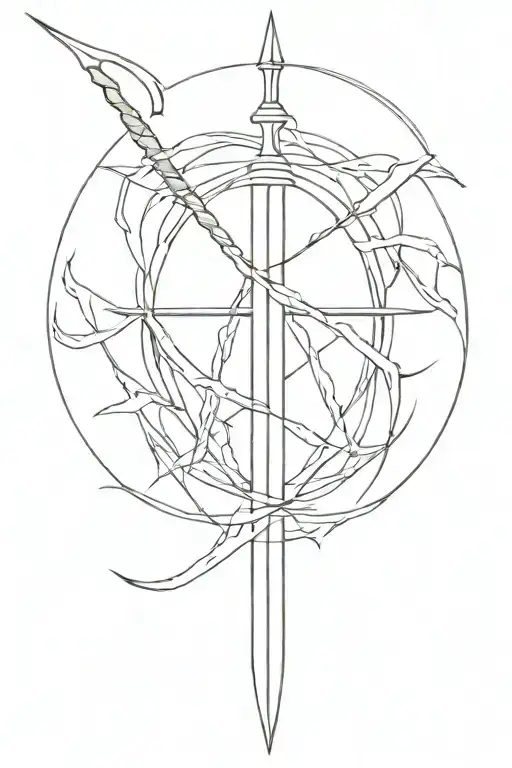trident with "Matthew 28:18 "fisher of men" wrapped around it" tattoo design idea