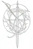 trident with "Matthew 28:18 "fisher of men" wrapped around it" tattoo design idea