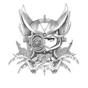 Rebecca from Cyberpunk edgerunner anime chibi tattoo design idea