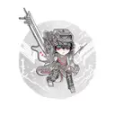 Rebecca from Cyberpunk edgerunner anime chibi tattoo design idea