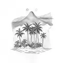A sketch-style tattoo of the El Yunque rainforest in Puerto Rico tattoo design idea