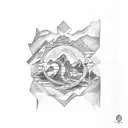 A sketch-style tattoo of the El Yunque rainforest in Puerto Rico tattoo design idea