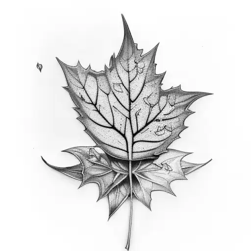 straight line of Ivy leafs flower tattoo design idea