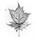 straight line of Ivy leafs flower tattoo design idea