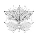 straight line of Ivy leafs flower tattoo design idea