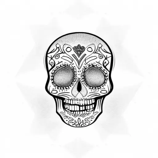 Sugar skull tattoo design idea