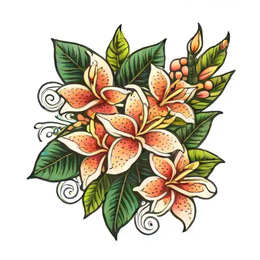 frangipani flower tattoo design idea