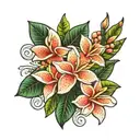 frangipani flower tattoo design idea