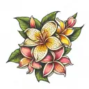 frangipani flower tattoo design idea