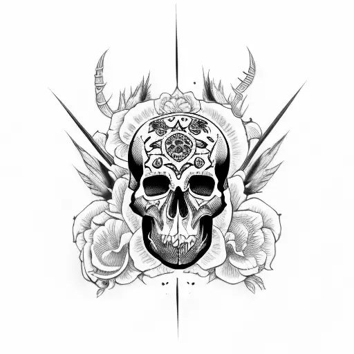 adas con calaveras tattoo design idea