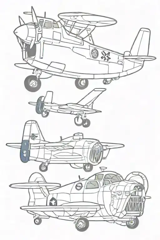 marine bulldog navy plane tattoo design idea