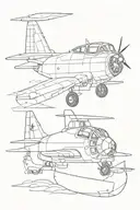 marine bulldog navy plane tattoo design idea