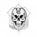 skull and snake tattoo design idea