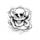 skull and snake tattoo design idea