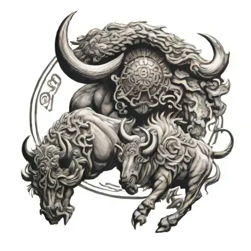 Taurus and Scorpio moon signs combined tattoo design idea
