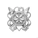 Ace of clovers Baseball seams tattoo design idea