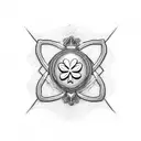 Ace of clovers Baseball seams tattoo design idea