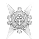 Ace of clovers Baseball seams cut open tattoo design idea