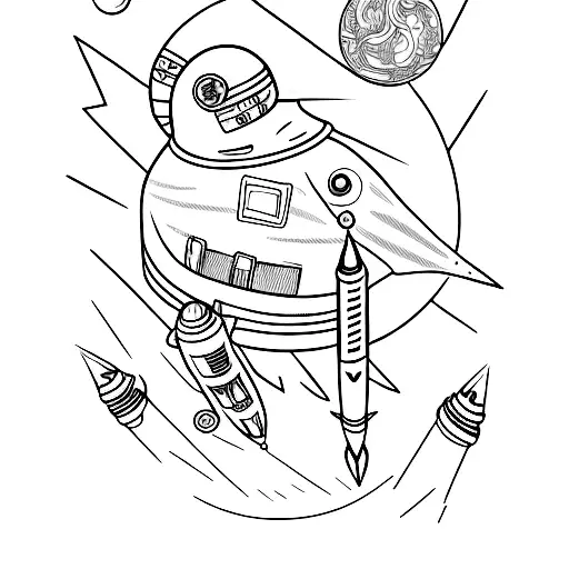 moto and rocket tattoo design idea