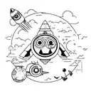 moto and rocket tattoo design idea