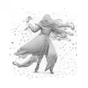 Dancing in the rain tattoo design idea