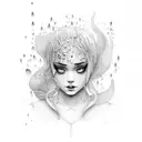 Dancing in the rain tattoo design idea